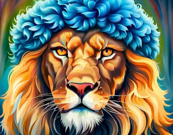 Hyperrealistic Lion Football Player with Cheerleaders