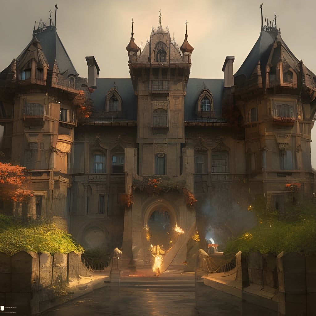 Grand Medieval Castle Entrance, Hyperdetailed Concept Art