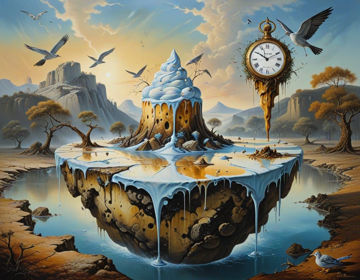 Surreal Sundae Landscape Melts Like Dali's Dreams
