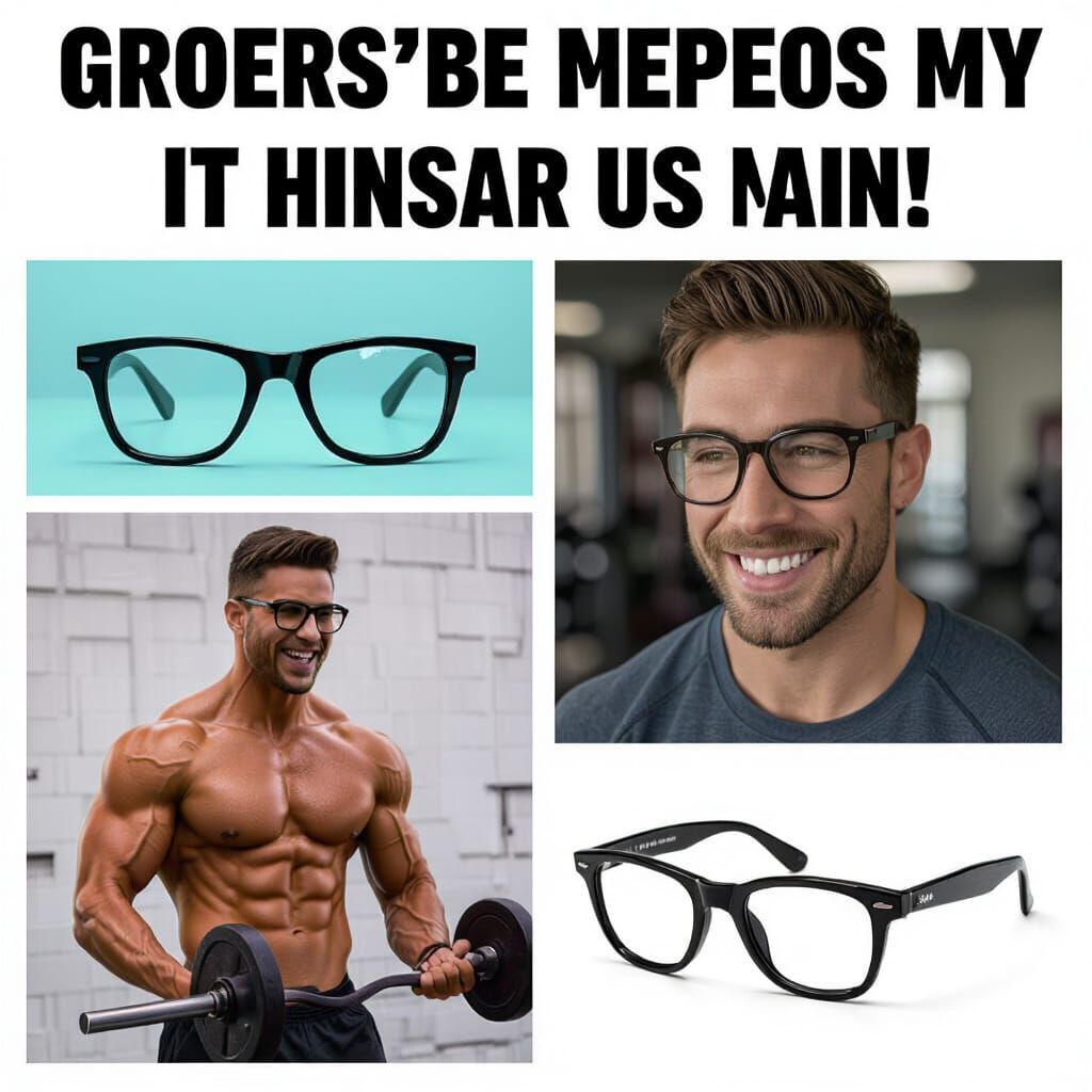 Man with Glasses, Muscular Physique, and Devilish Grin