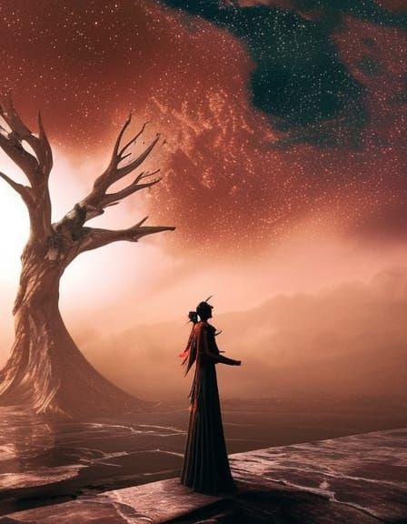 God Watching Over Humanity with Concern