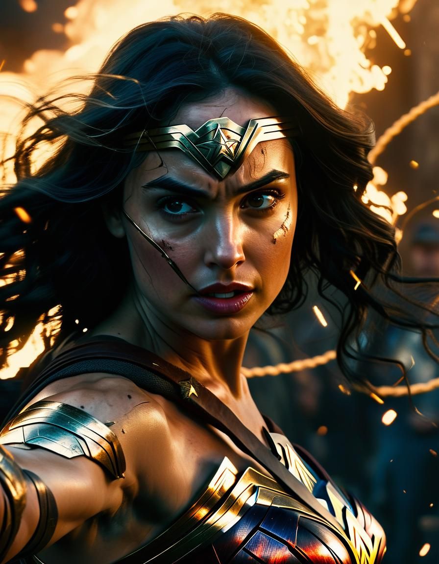 Wonder Woman Concept Art in Comic Book Style