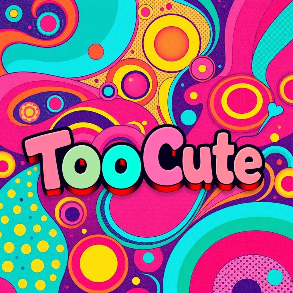 Vibrant Whimsy with Too Cute Typography