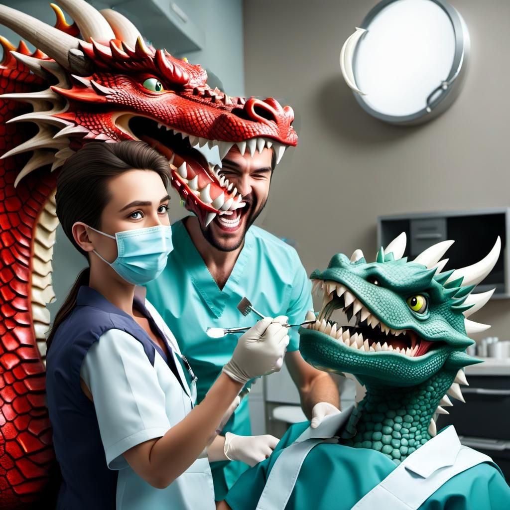 Dentist Bites Dragon's Nose in Humorous Encounter