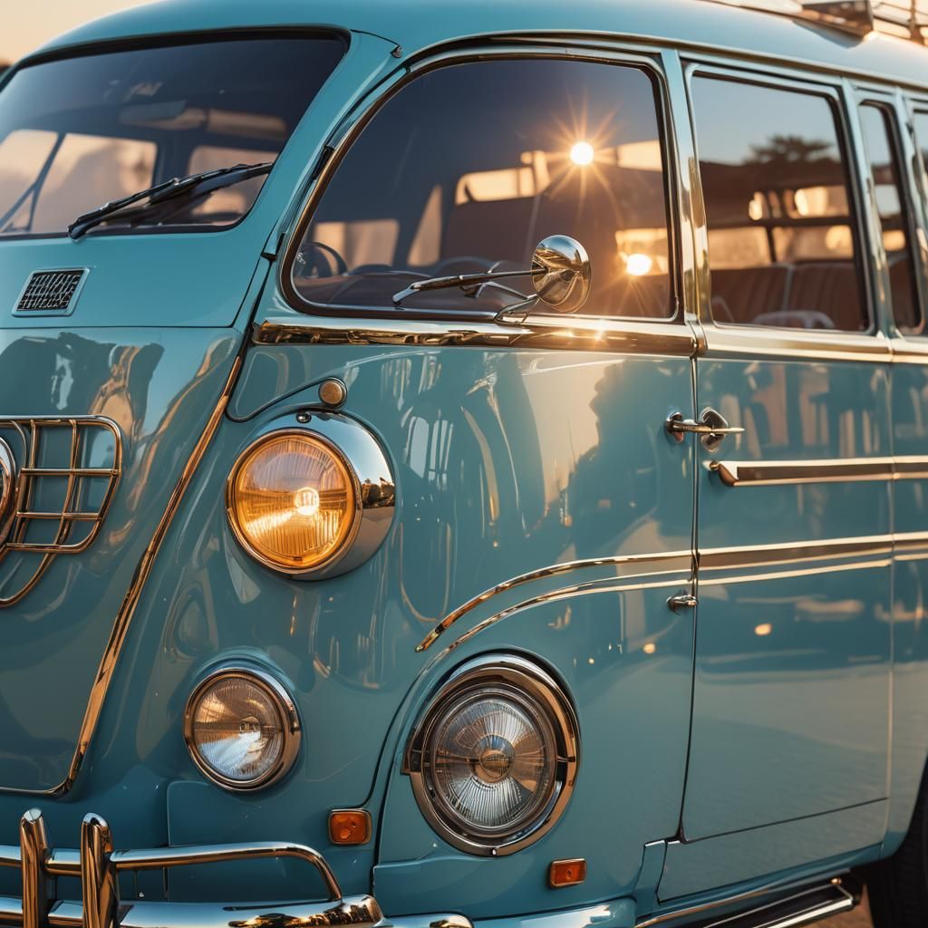 Retrofuturistic Sky Blue Kombi with Translucent Shine