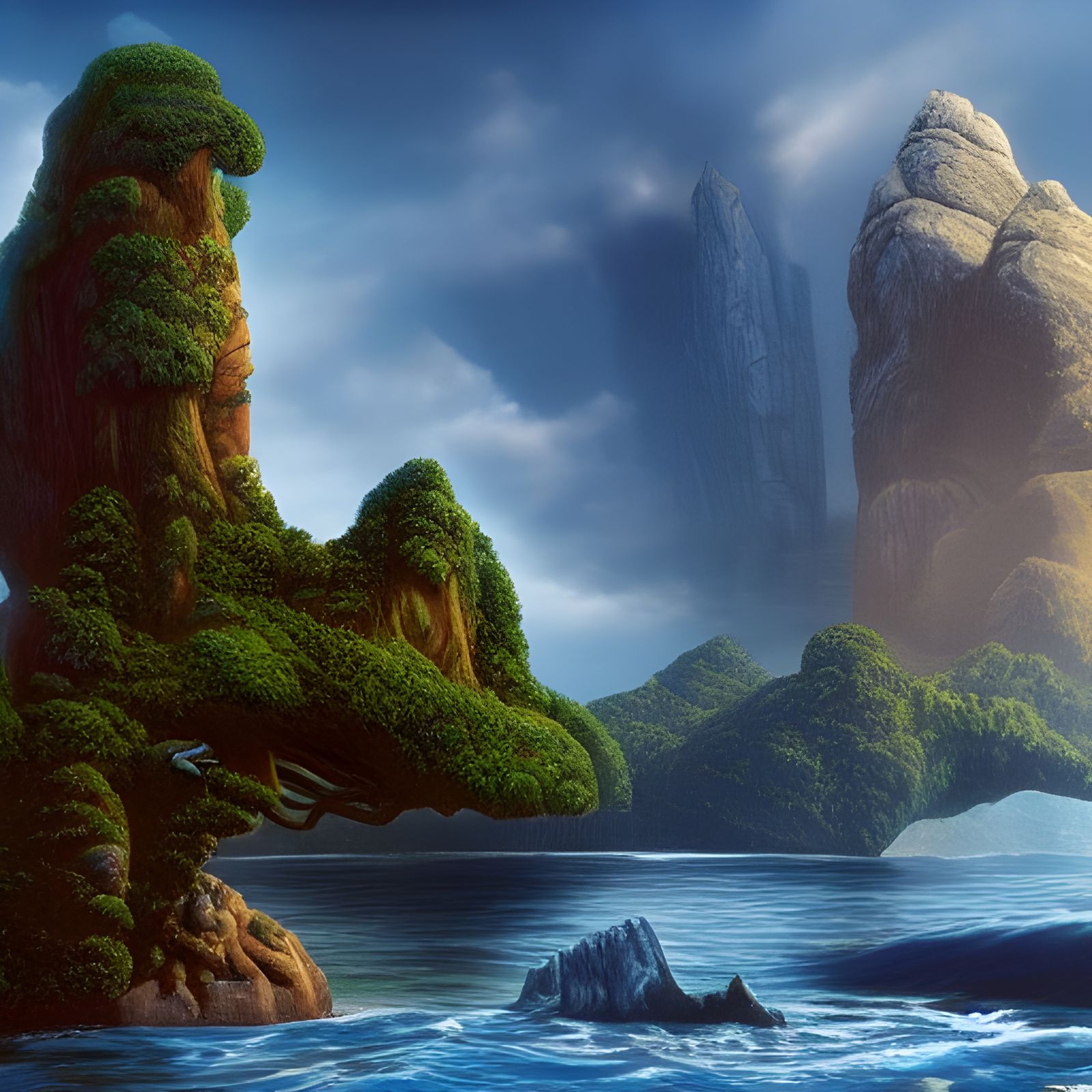 Mysterious Island Detailed Matte Painting