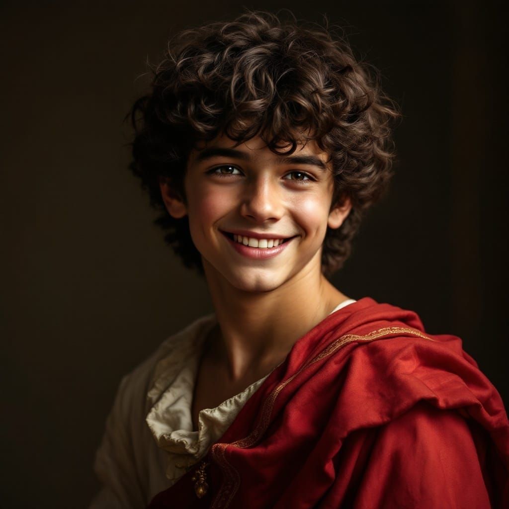 Handsome Young Roman Boy in Classical Renaissance Style