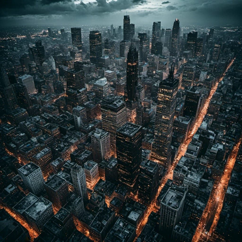 Cityscape Engulfed by Ominous Dark Goo