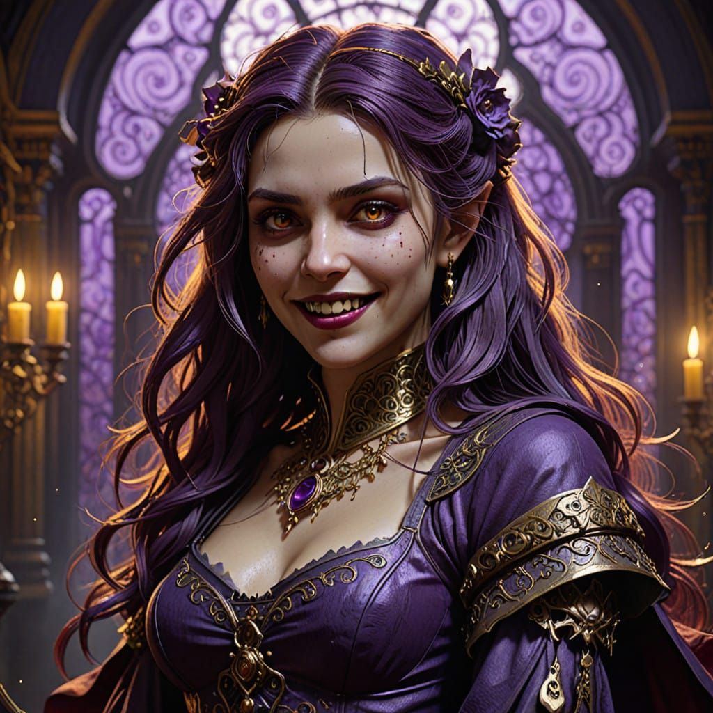 Ethereal Vampire Goddess in Dark Gothic Splendor