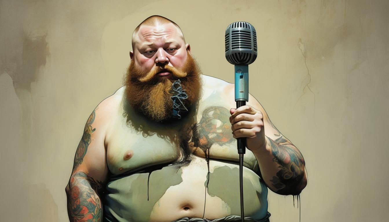 Surreal Stick Figure Rapper in Dark Art Style