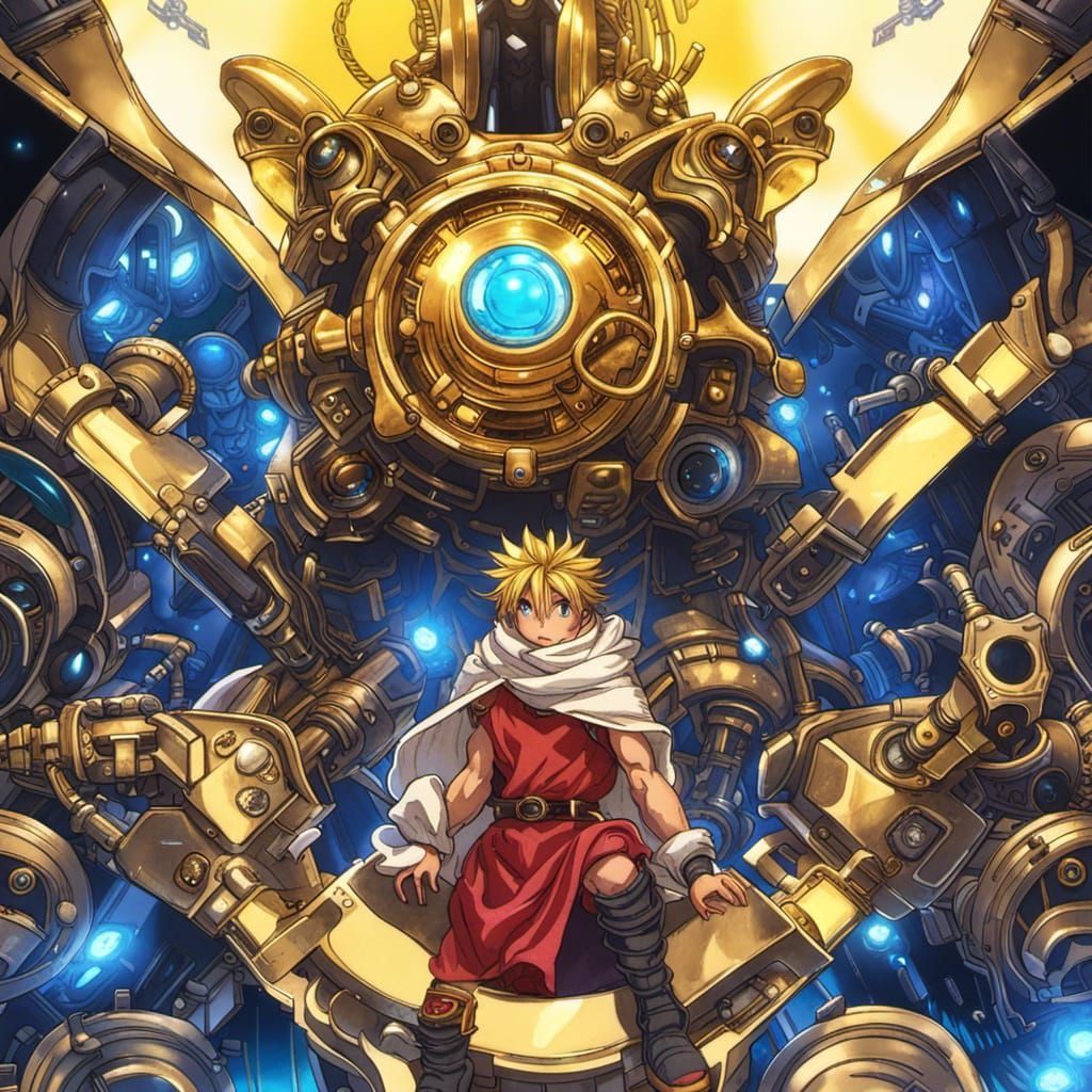 Giant Bio-Organic Engine with Ruby Heart, Hyperrealistic