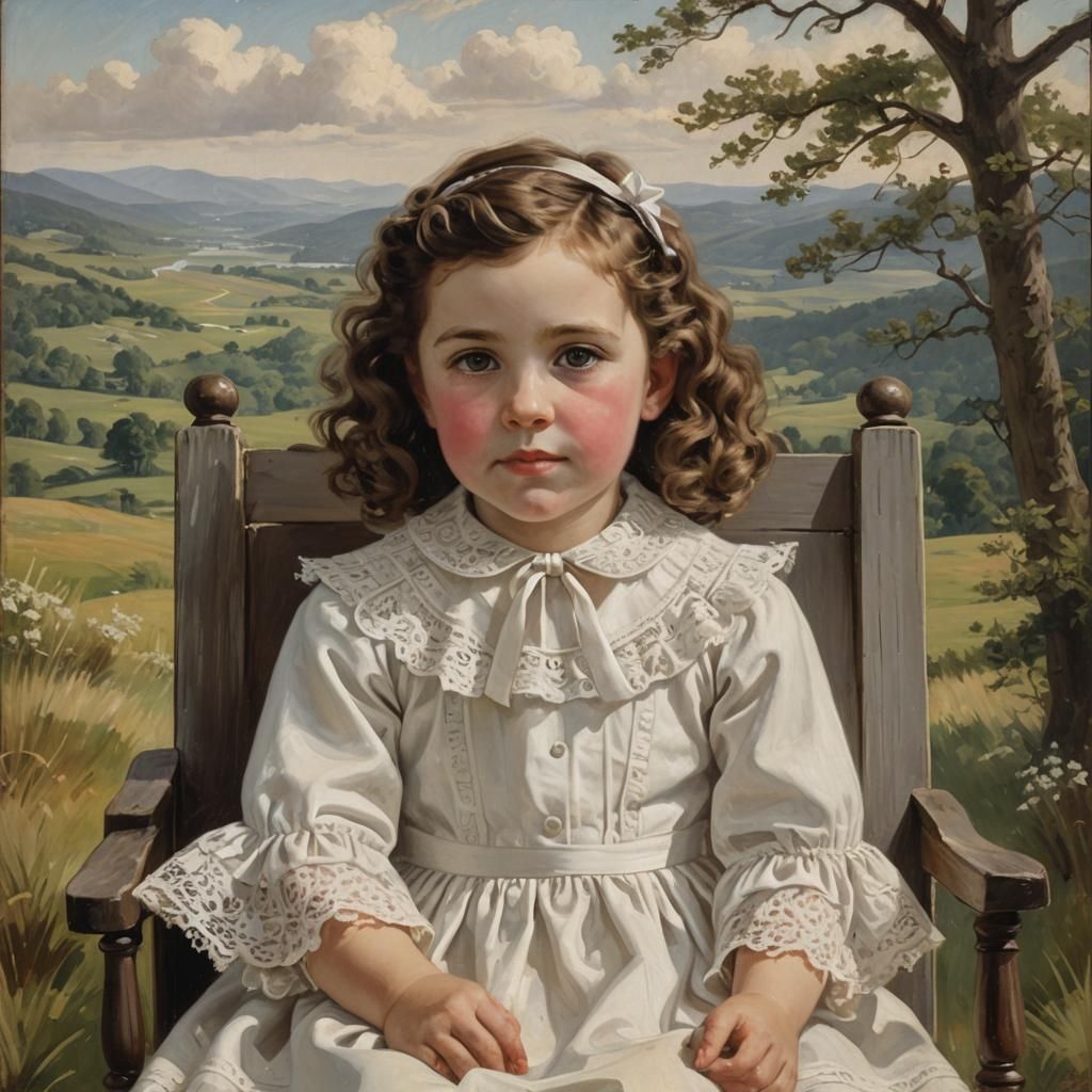 1874 Portrait of Ruth Albee in American Realism Style