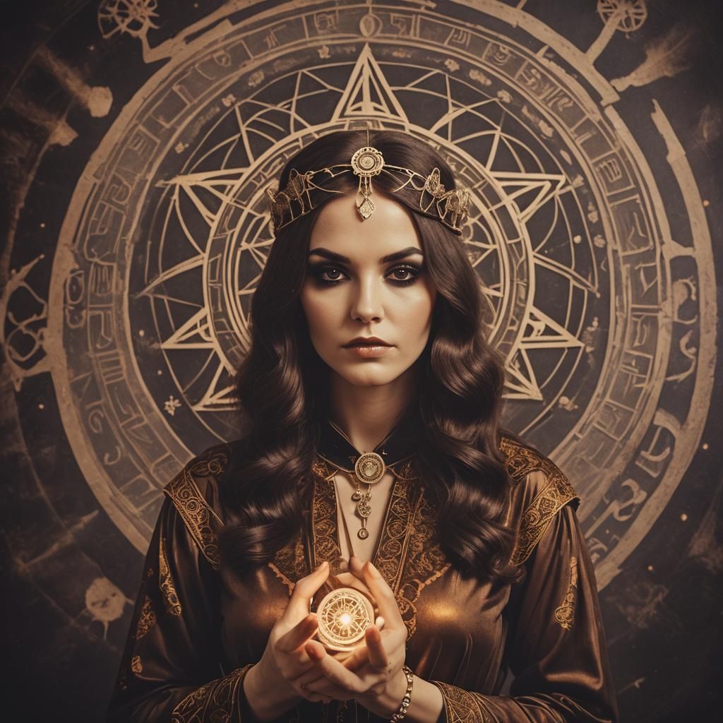 Esoteric Woman in 70s Style Photoshoot