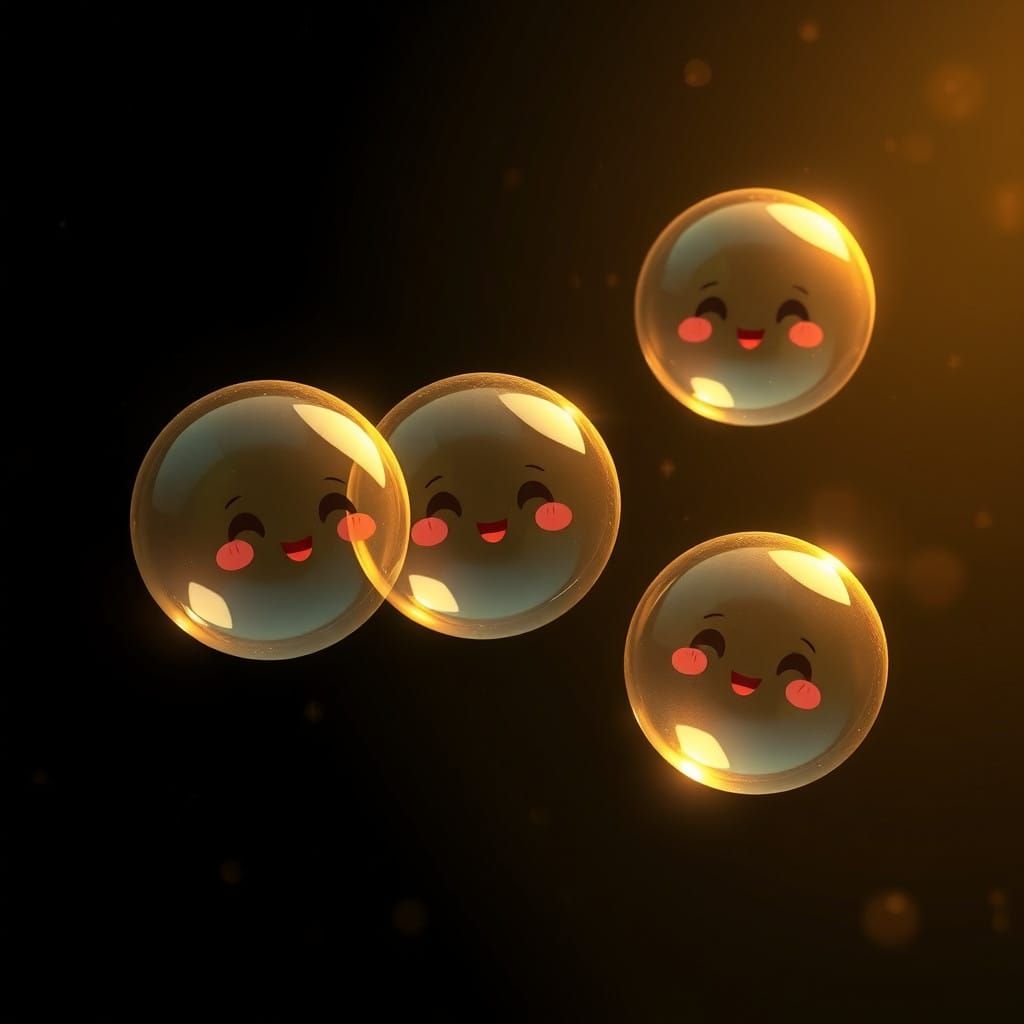 Whimsical Bubbles Radiate Inner Joy in a Fantasy Realm
