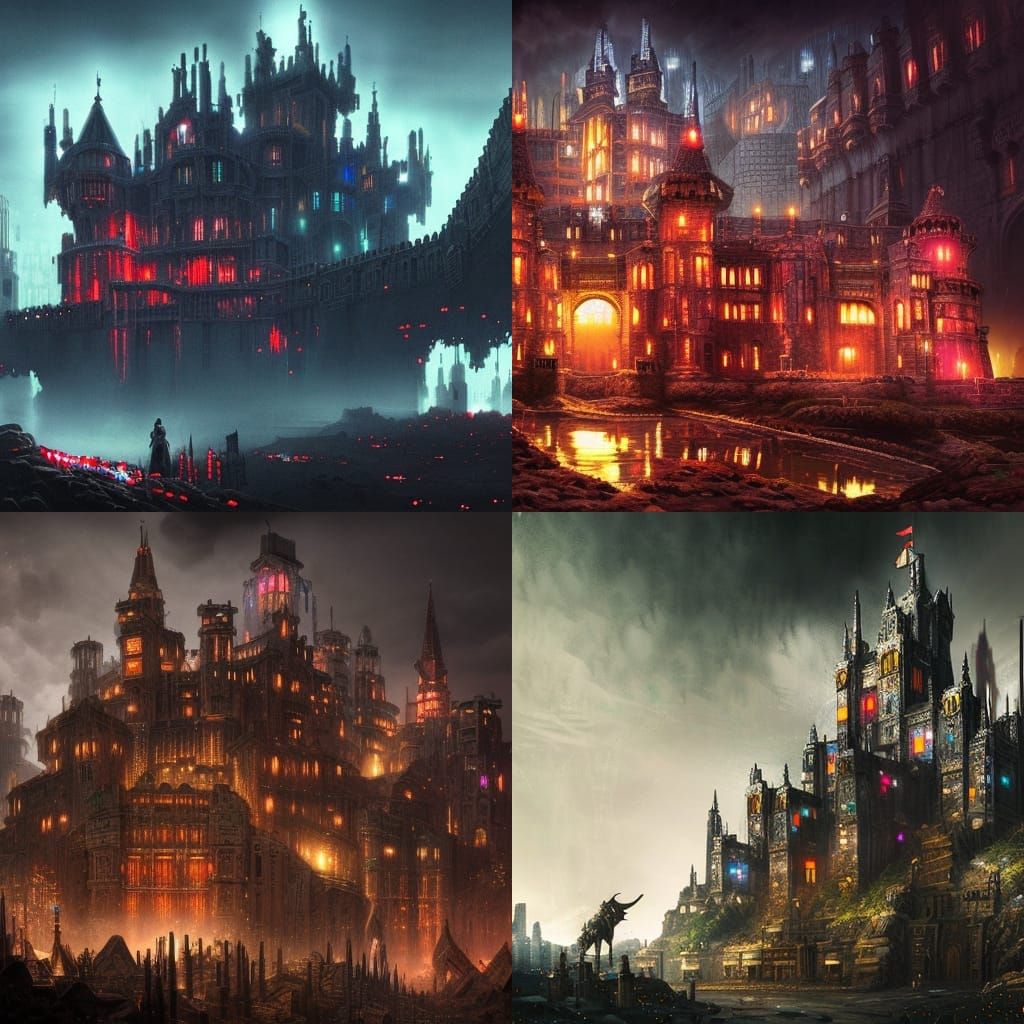 Neon castles