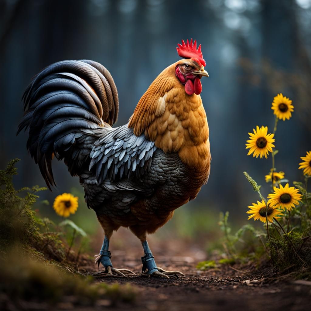 Chicken in Military Boots: AI-Generated Oddity