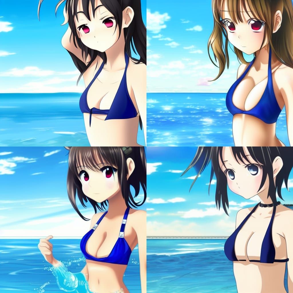 Anime Girl in Swimsuit: Cute Anime Style