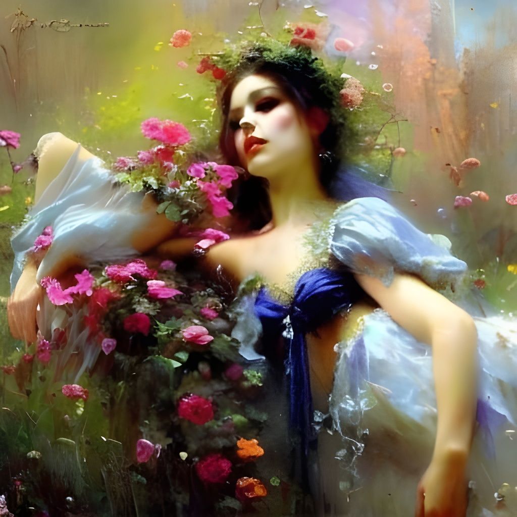 Gothic Queen in Romantic Dreamcore Art