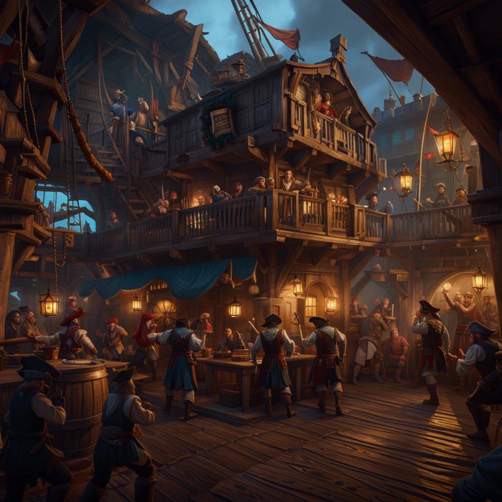 Pirate Rap Battle in a Fantastical Tavern