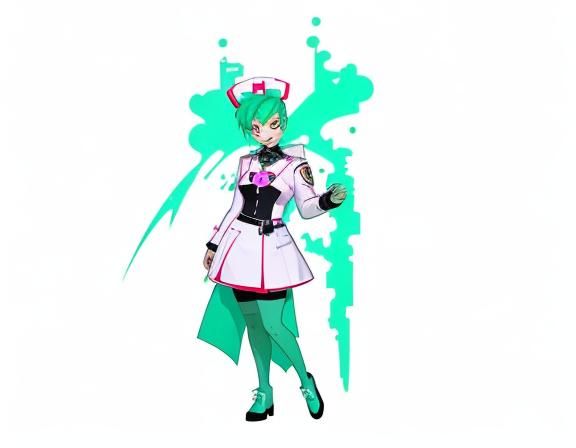 Magical Girl Nurse Character Design in Manga Style