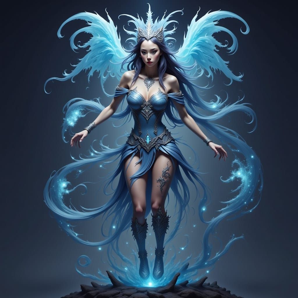 Rutilant Glowing Flower Lady with Wisps