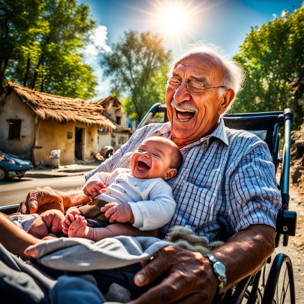 Baby and grandfather