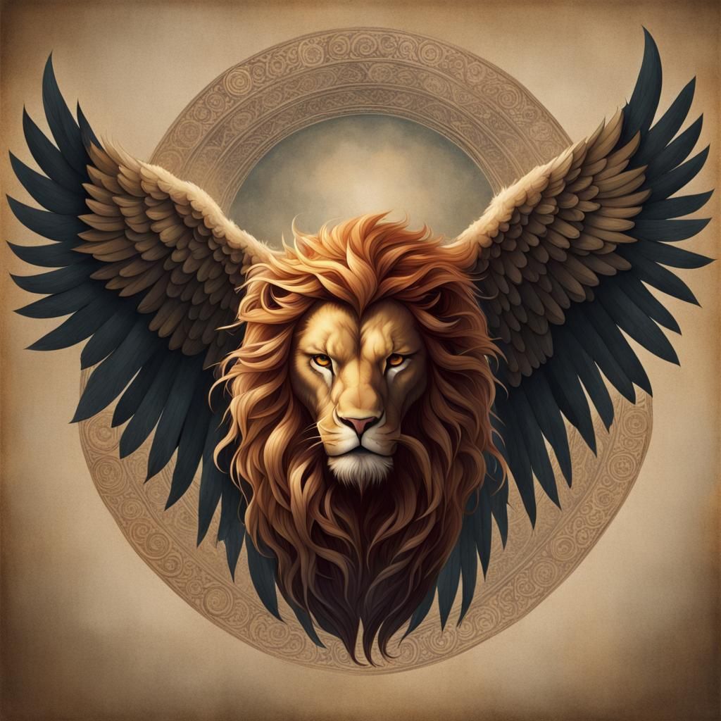 Four-Faced Winged Entity: Lion, Ox, Human, Eagle