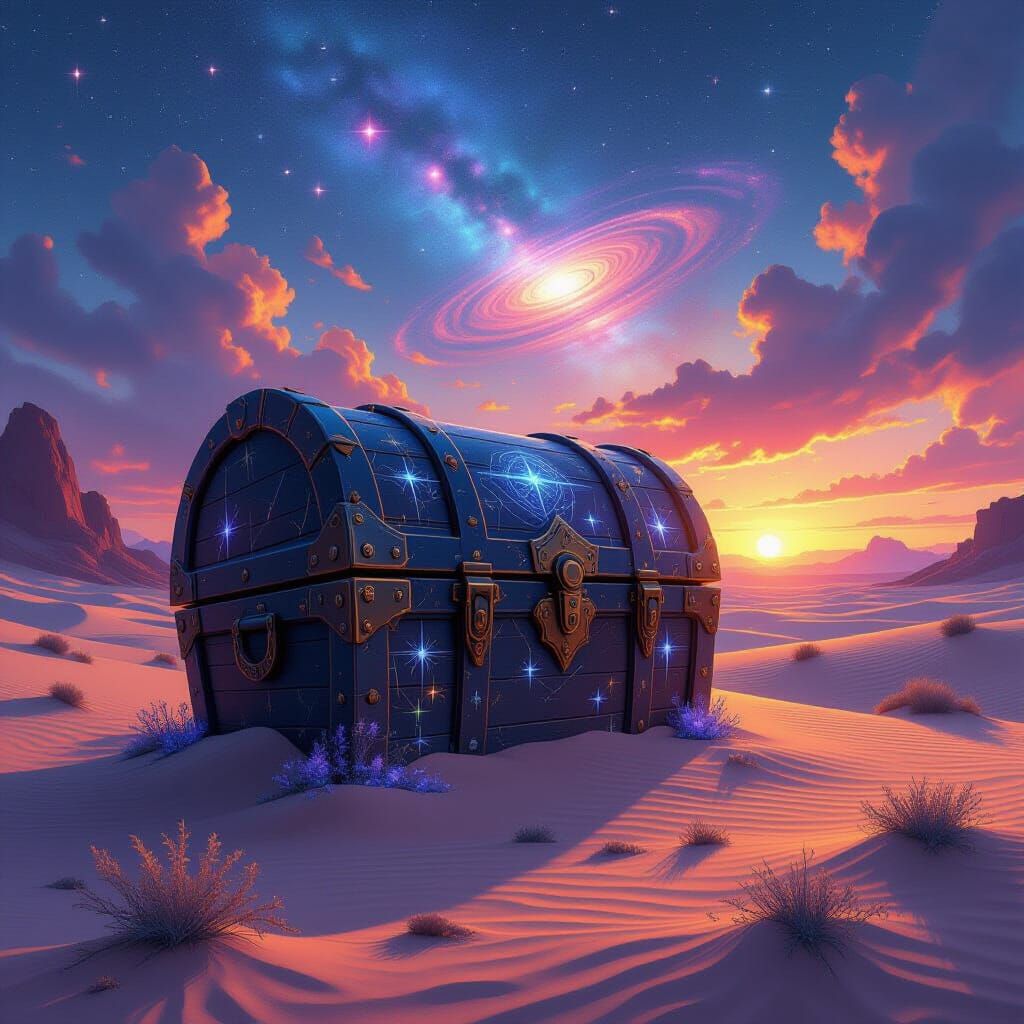 Celestial Stone Chest on Desert Planet