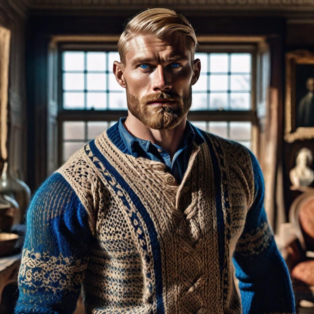 Handsome man in knitted sweater 3