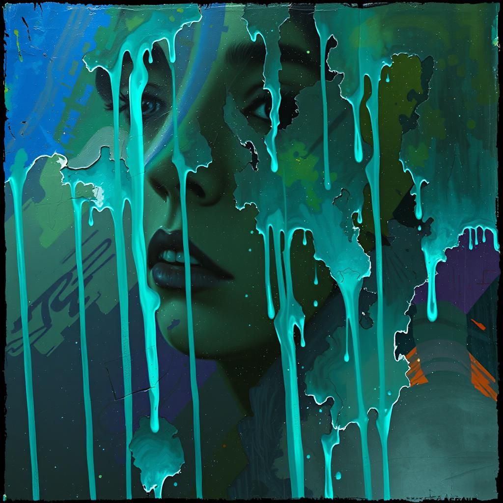 abstract portrait woman sadness sad tears teary crying cry w...