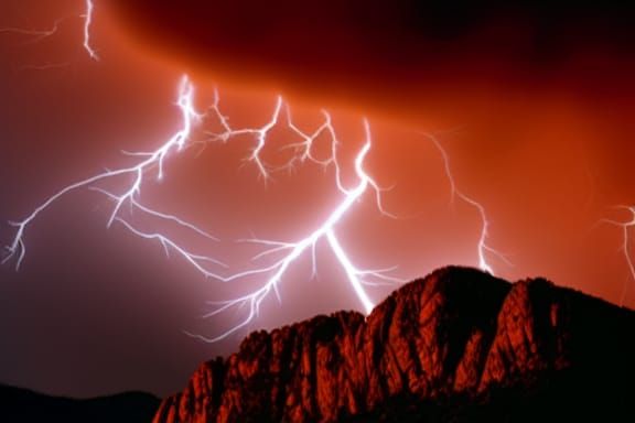Bald Eagle Over Phoenix Mountains at Twilight
