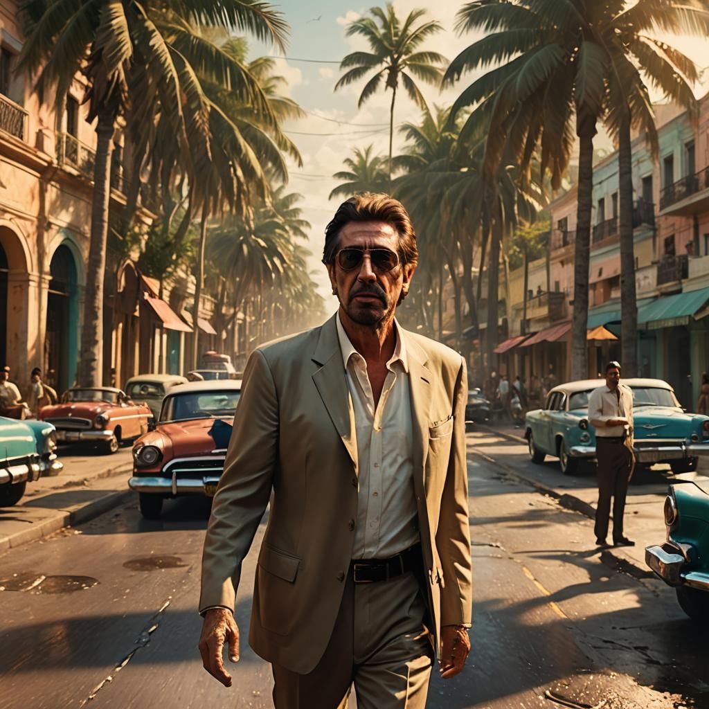 Al Pacino in Cuba: A Cinematic Art Deco Scene