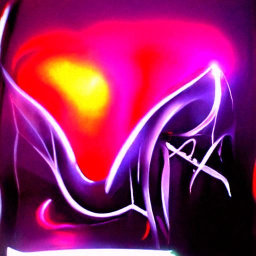 Neon Aura of Destruction: Abstract Airbrush Art