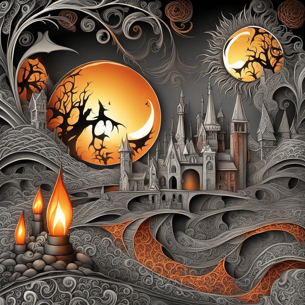 Helloween and Guy Fawkes Night in Abstract Fractals