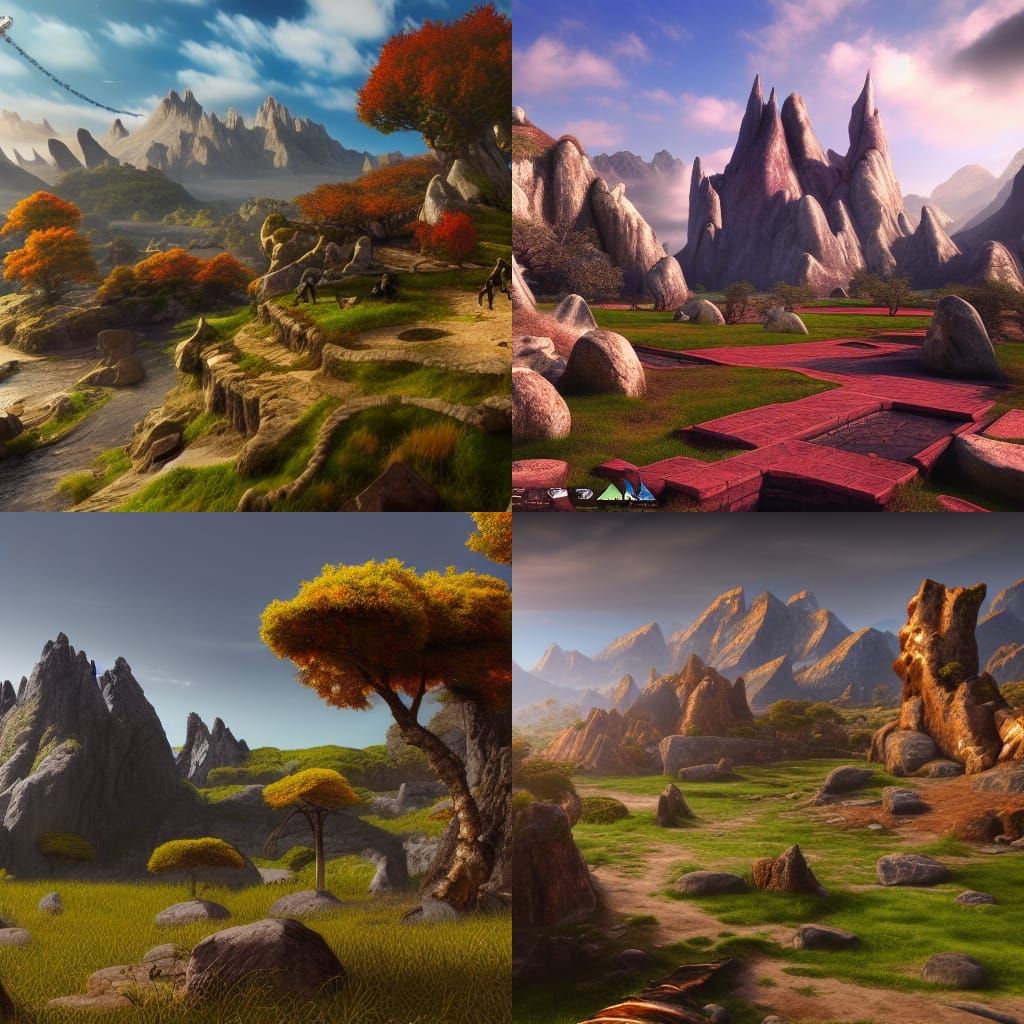 Uruguayan Plateau Landscape in Detailed Matte Painting