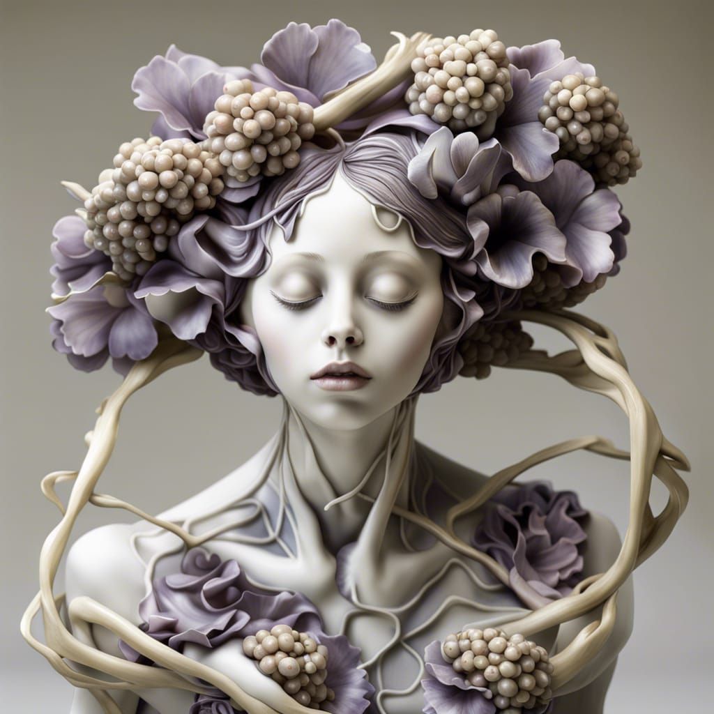 Surreal Contortionist Sculpture in Dark Art Style