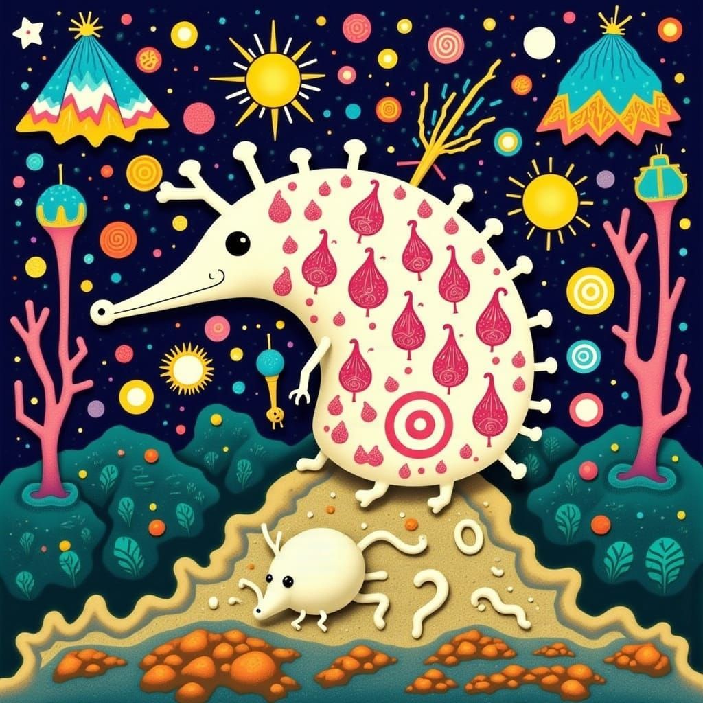 Celestial Moth Emerging from a Geode in a Lunar Landscape