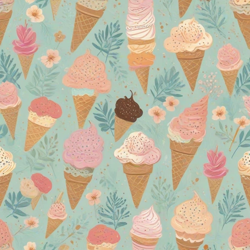 Ice Cream Dream: Seamless Pastel Pattern Design
