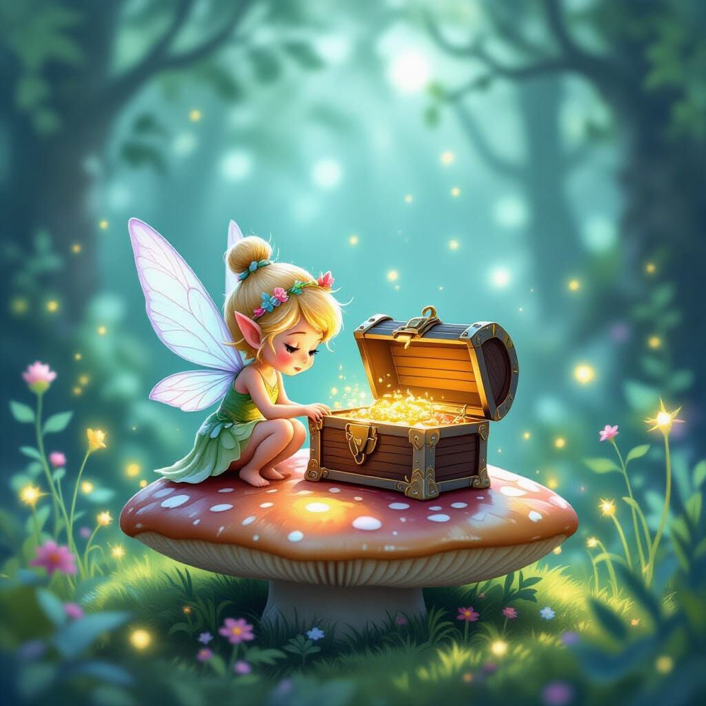 Thumb-Sized Sprite Finds Glowing Treasure