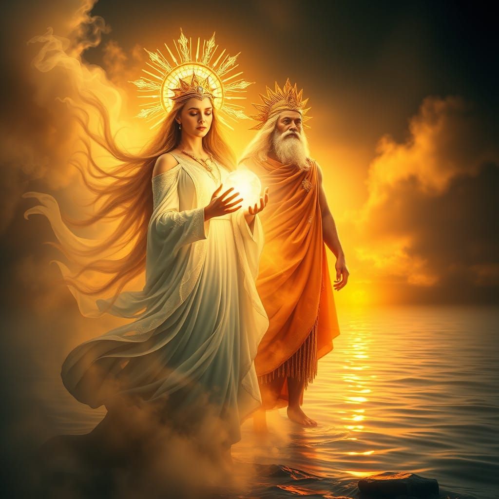 Mystical Goddesses Unite in Sunlit Harmony