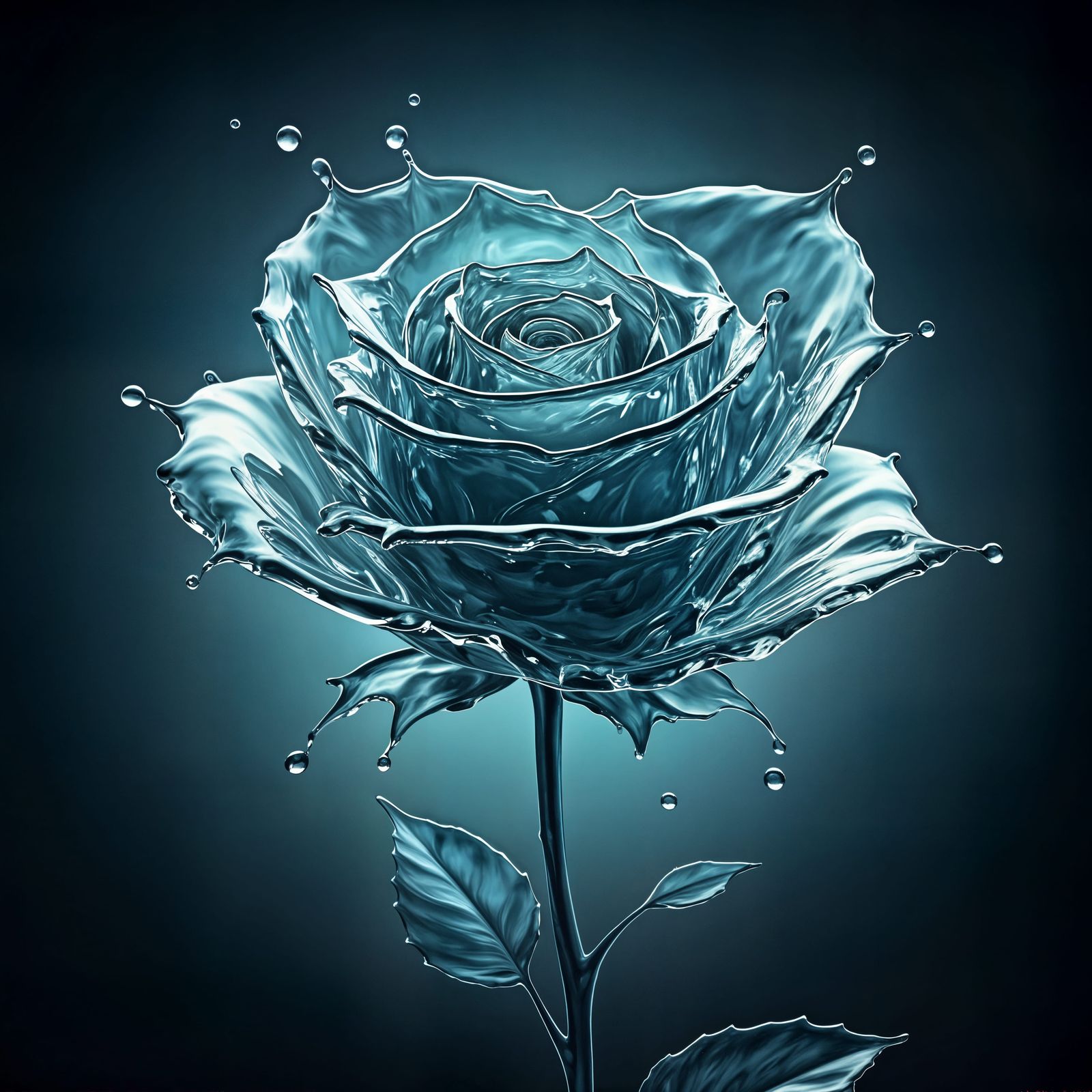 Liquid Rose in Motion: A Water Sculpture