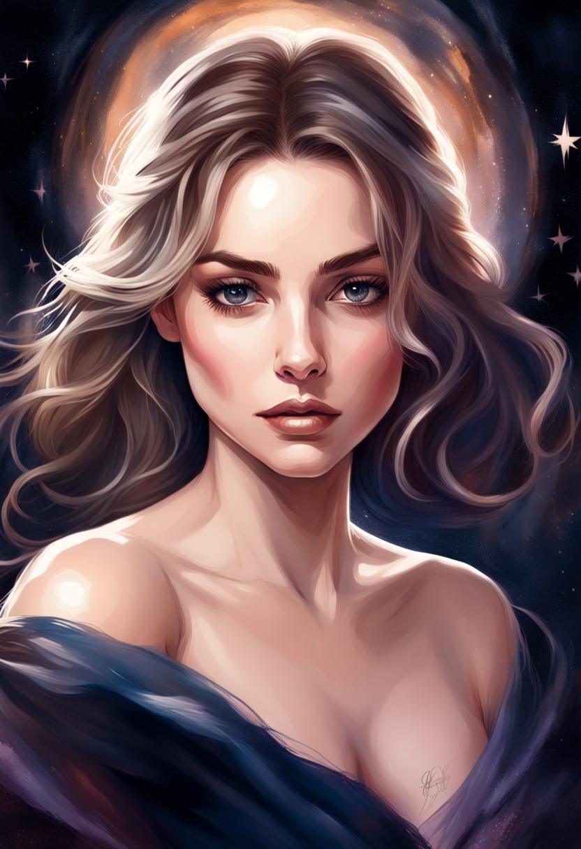 Serene Woman Portrait in Leyendecker Style