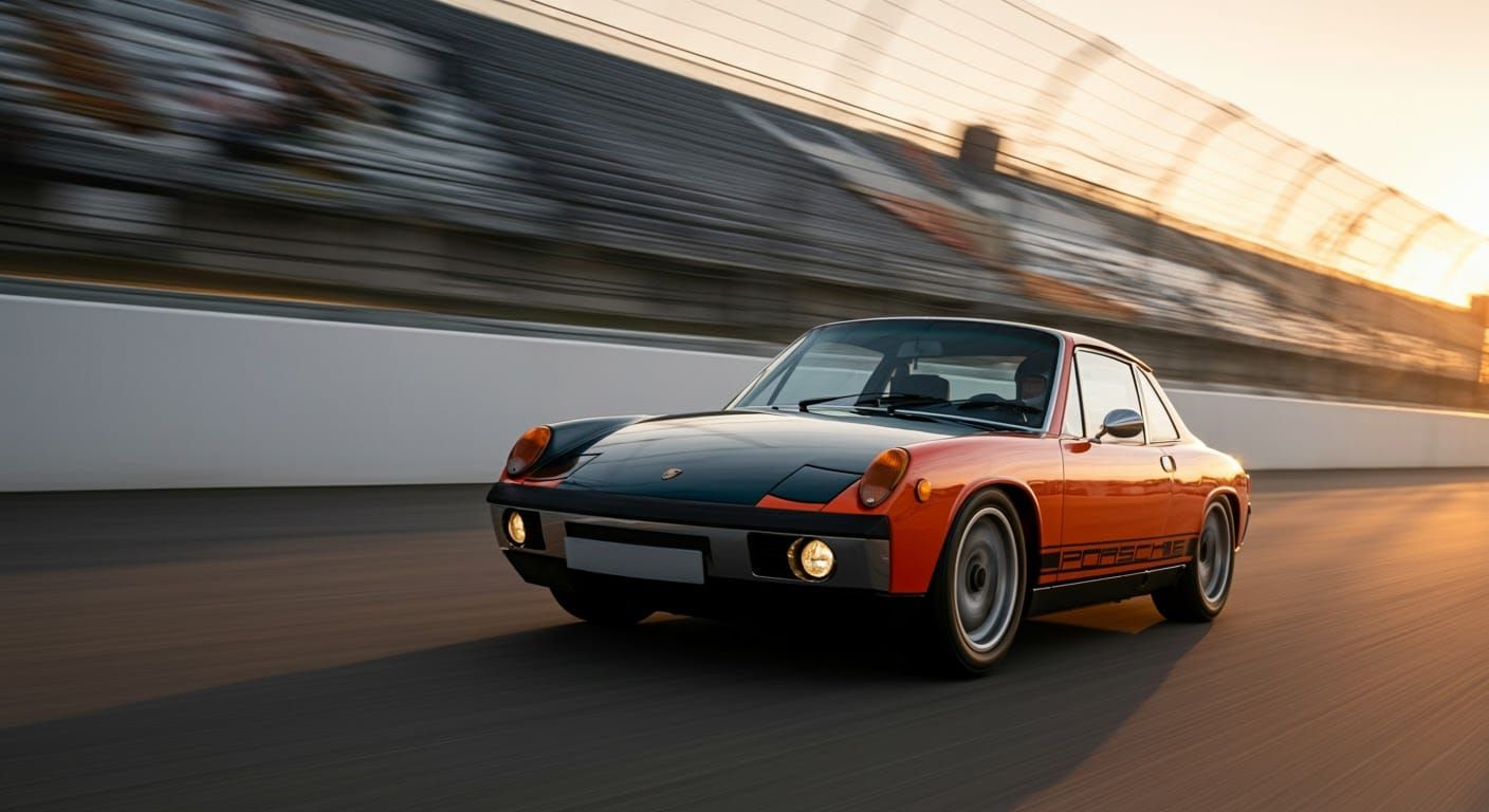 Porsche 914 Turbo Races NASCAR Oval at Full Speed