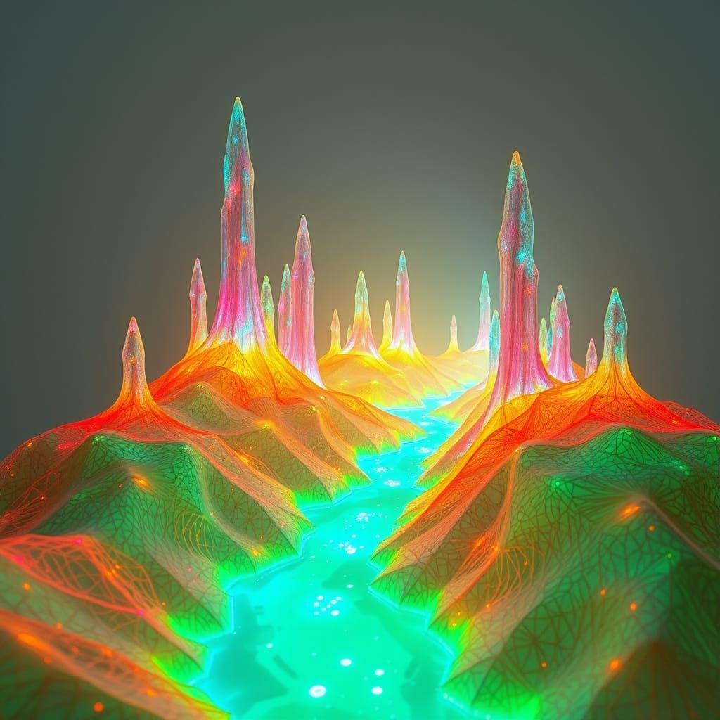 Ethereal Dreamscape Unfolds Under UV Light