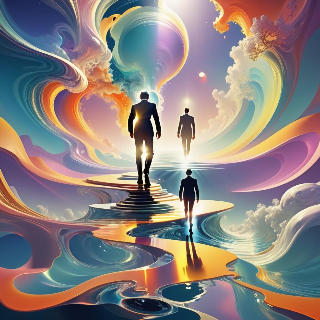 Stepping into Infinity: A Surreal 3D Render