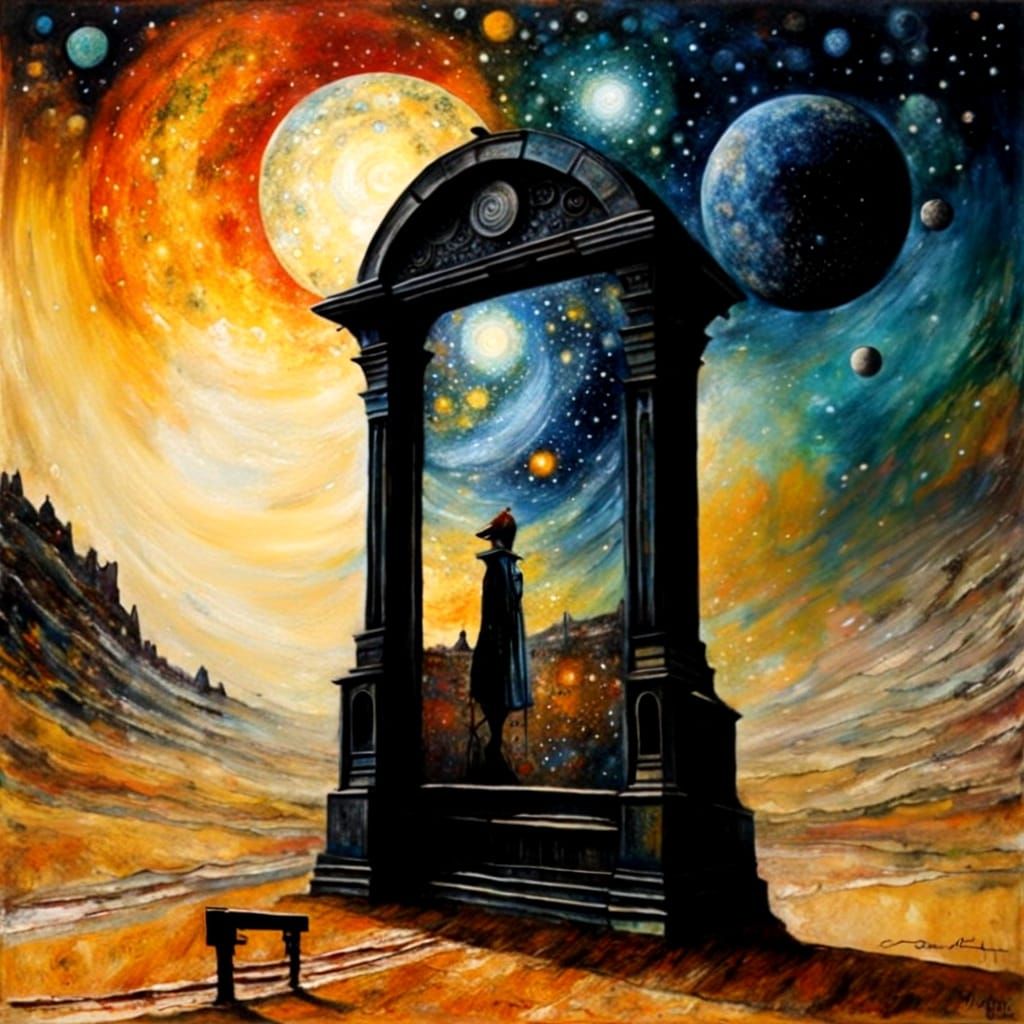 Galaxies and Nebulae Encaustic Painting