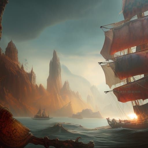 Detailed Matte Painting of Captain Hook