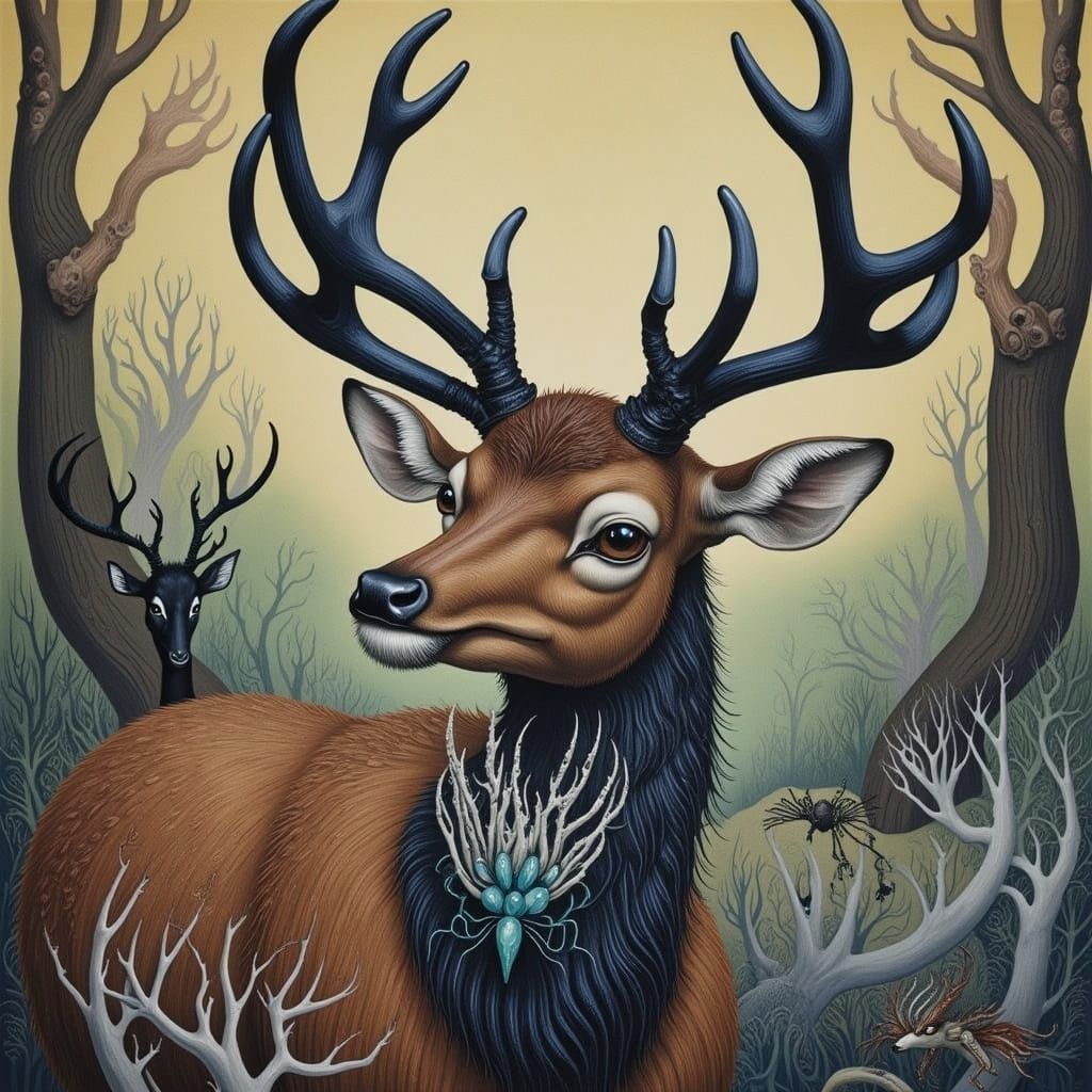 Bambi Confronts the Hunter in a Haunting Woodland Scene