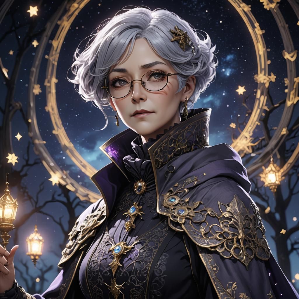 Ghostly Woman in Edwardian Attire, Gothic Anime Art