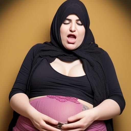 Woman Enjoying a Large Meal